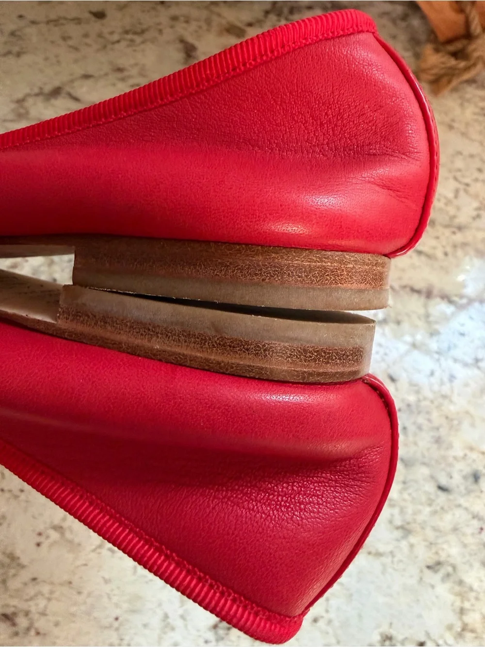 MARGAUX $280 The Demi Red Ballet Flat 35.5 US 5.5 EUC